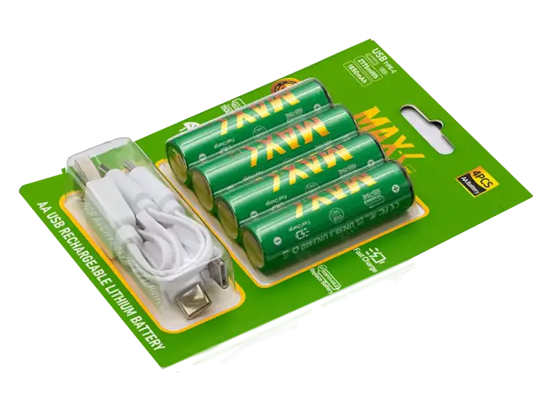 Rechargeable AA Lithium Batteries USB-C